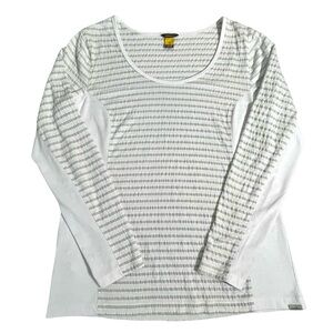 Eddie Bauer White Long Sleeve Scoop Neck Top Sz M
